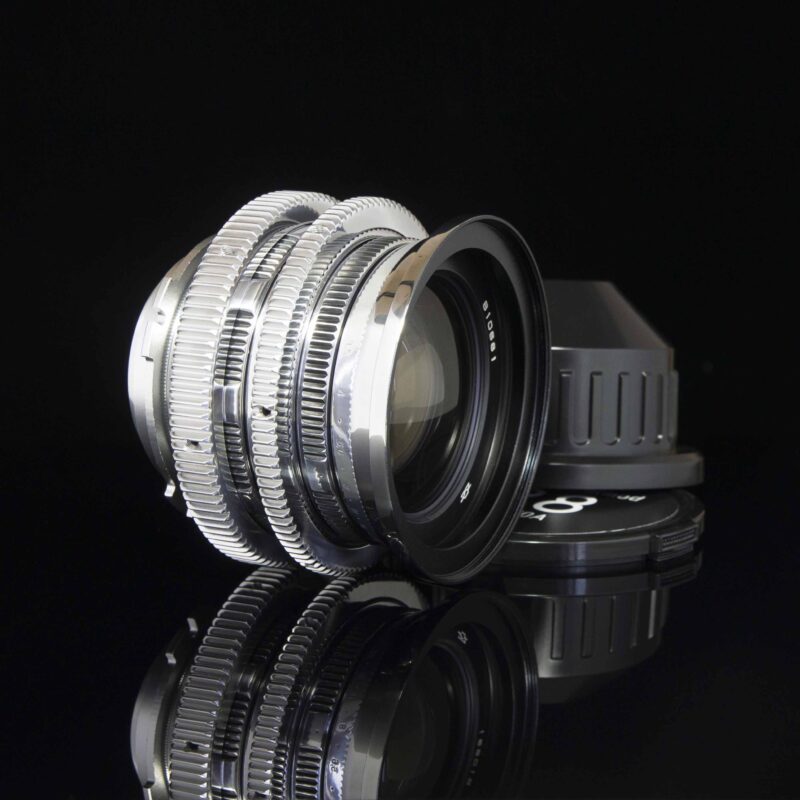 widw angleMir-10A f/3.5 28mm silver body, cinemod lens, lens for arri pl mount, sony-e mount, canon ef, eos, M4/3, MFT, Fujifilm-x mount. servised, cleaned, adjasted, ironglass